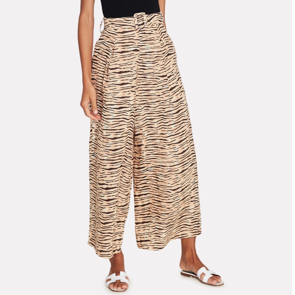 Faithfull the Brand Lena Tiger Print Linen Wide-leg Pants